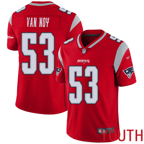 New England Patriots Football #53 Inverted Legend Limited Red Youth Kyle Van Noy NFL Jersey
